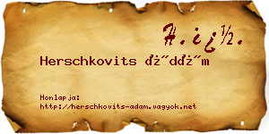 Herschkovits Ádám névjegykártya